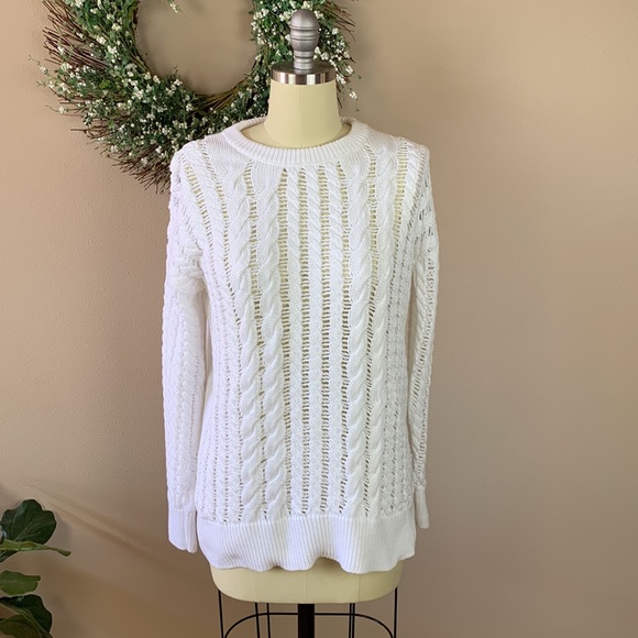 Michael Kors White Cable Knit Sweater - Size M - Picture 5 of 11